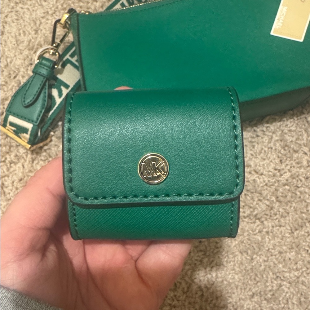 Michael Kors Teal Crossbody Bag with Logo Strap - Picture 4 of 6